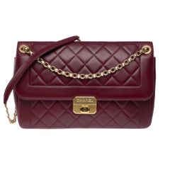 Chanel Timeless/Classic single flap shoulder bag in Burgundy Lambskin , GHW