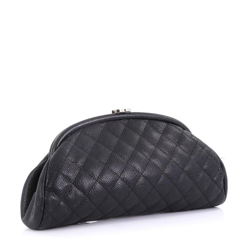 Black Chanel Timeless Clutch Quilted Caviar