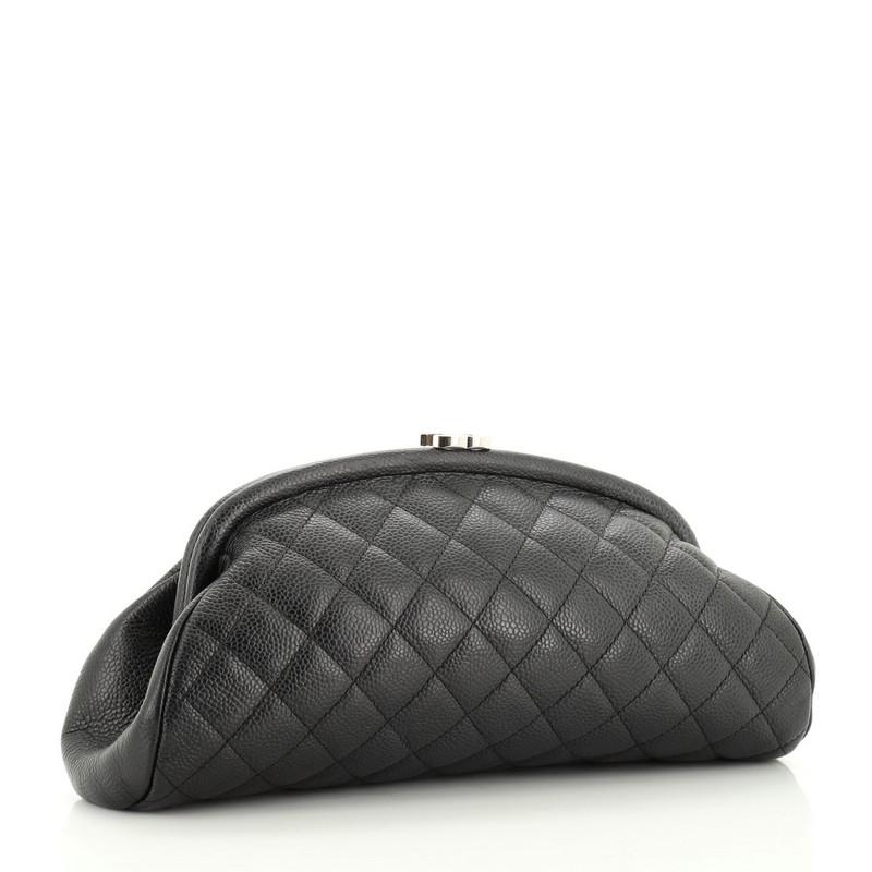 Black Chanel Timeless Clutch Quilted Caviar