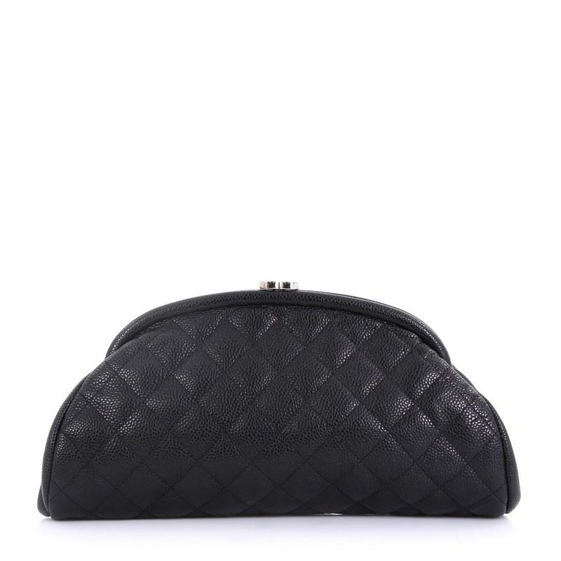 Chanel Timeless Clutch Quilted Caviar In Good Condition In NY, NY
