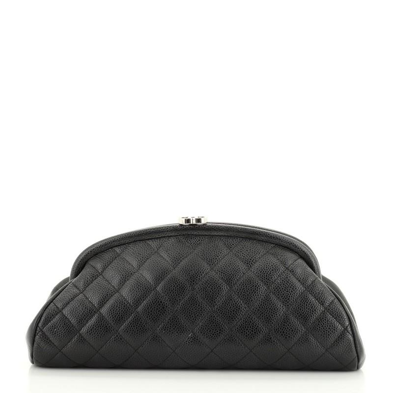 Chanel Timeless Clutch Quilted Caviar In Good Condition In NY, NY