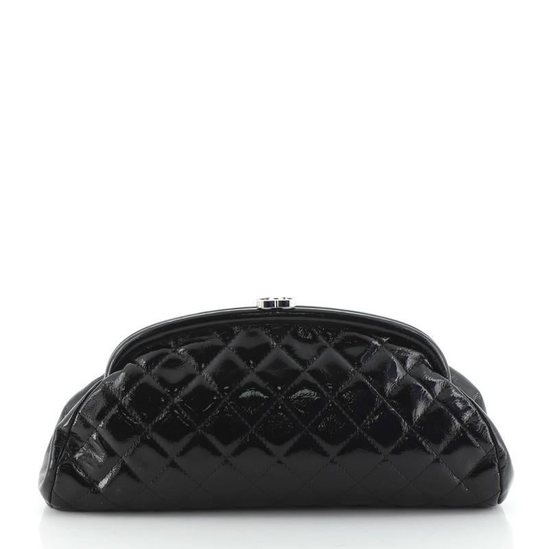 Black Chanel Timeless Clutch Quilted Patent