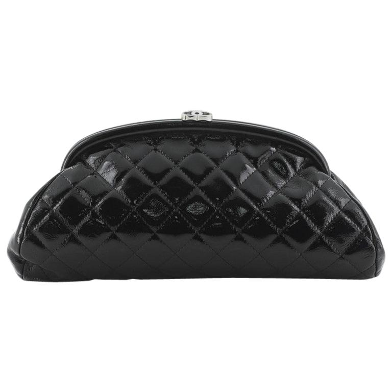 Chanel Timeless Clutch Quilted Patent at 1stDibs