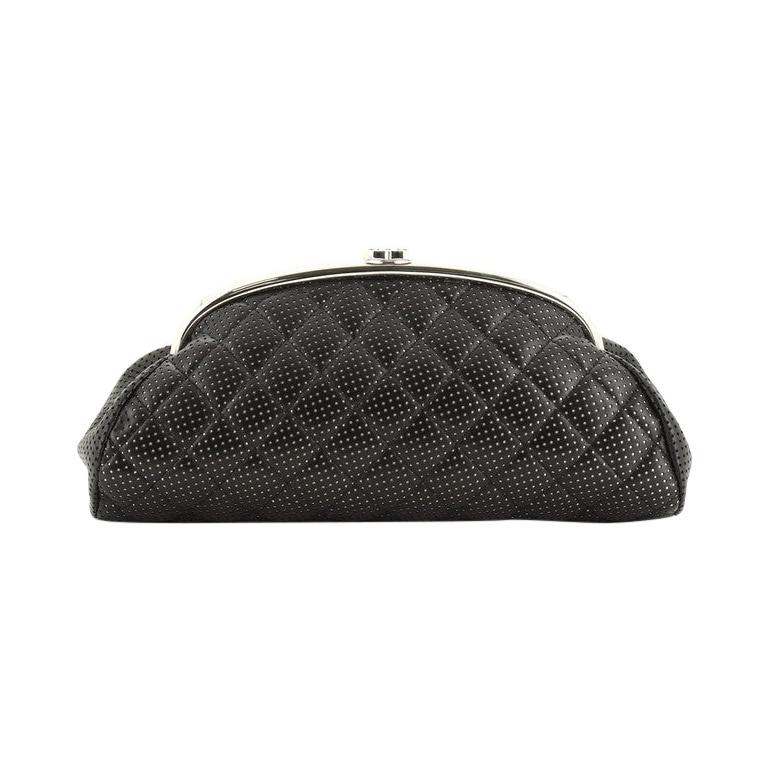 Chanel Timeless Clutch Quilted Perforated Leather at 1stDibs