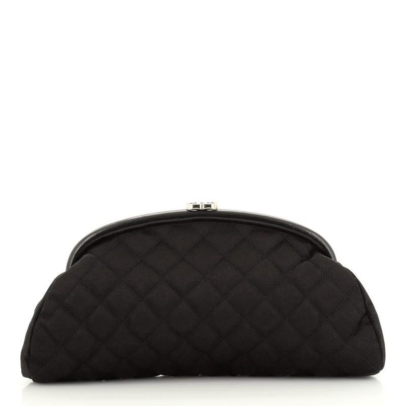 Chanel Timeless Clutch Quilted Satin In Good Condition In NY, NY
