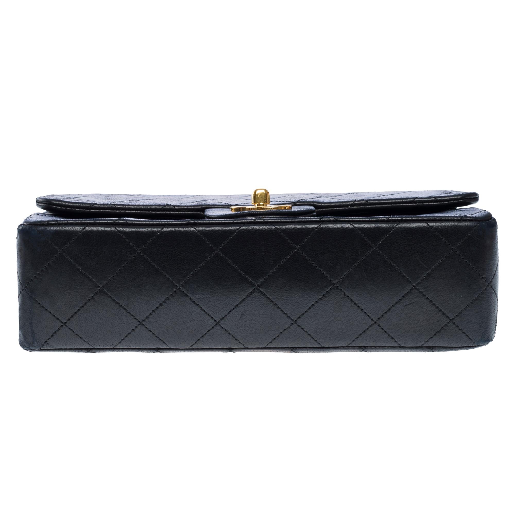 Chanel Timeless Coco 23 double flap shoulder bag in Black Quilted Lambskin, GHW 6