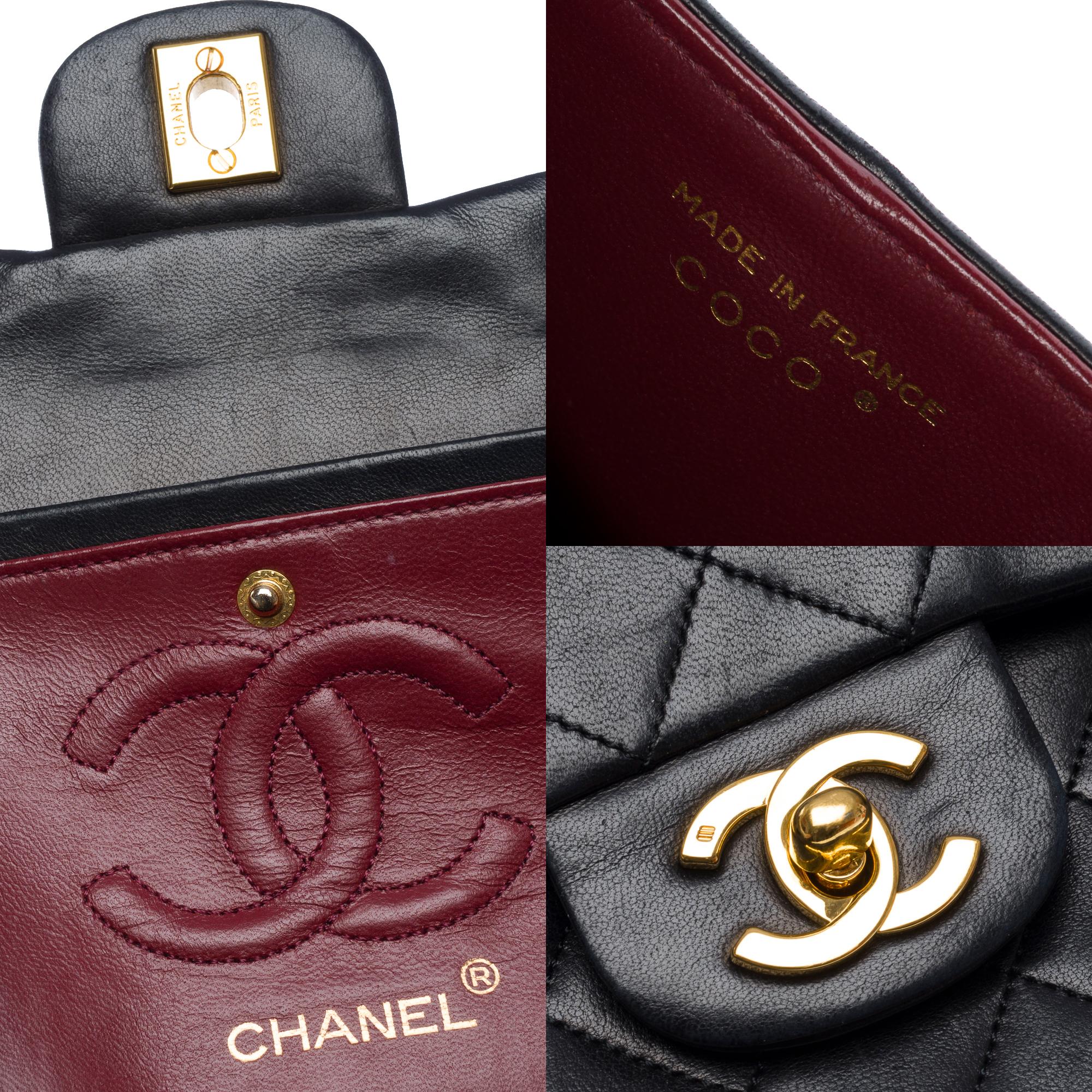 Chanel Timeless Coco 23 double flap shoulder bag in Black Quilted Lambskin, GHW 2