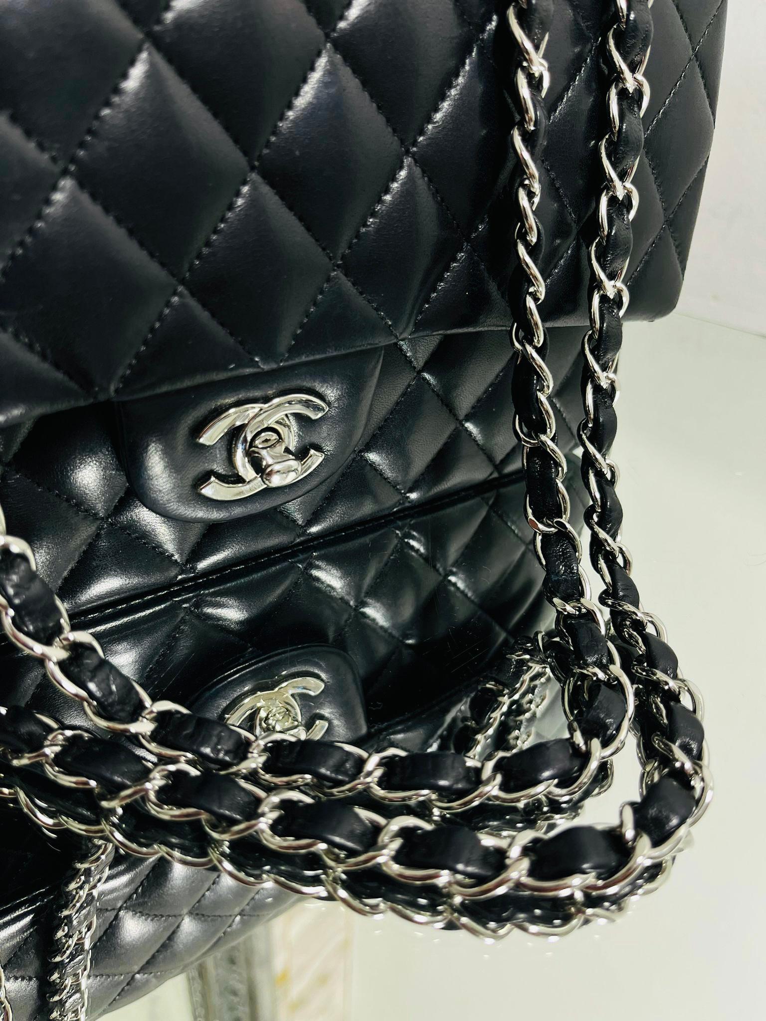 Chanel Timeless Double Flap Leather Bag For Sale 3