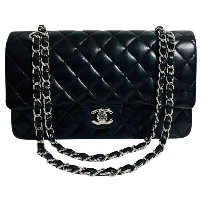 Chanel Timeless Double Flap Leather Bag For Sale