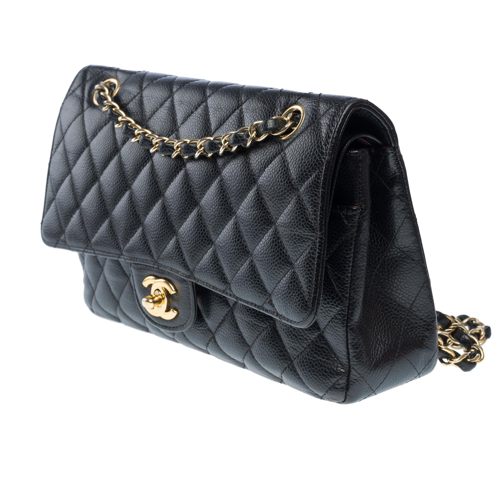Bolso Chanel Timeless de doble solapa en piel acolchada Caviar negra, GHW en Bueno Estado en Paris, IDF