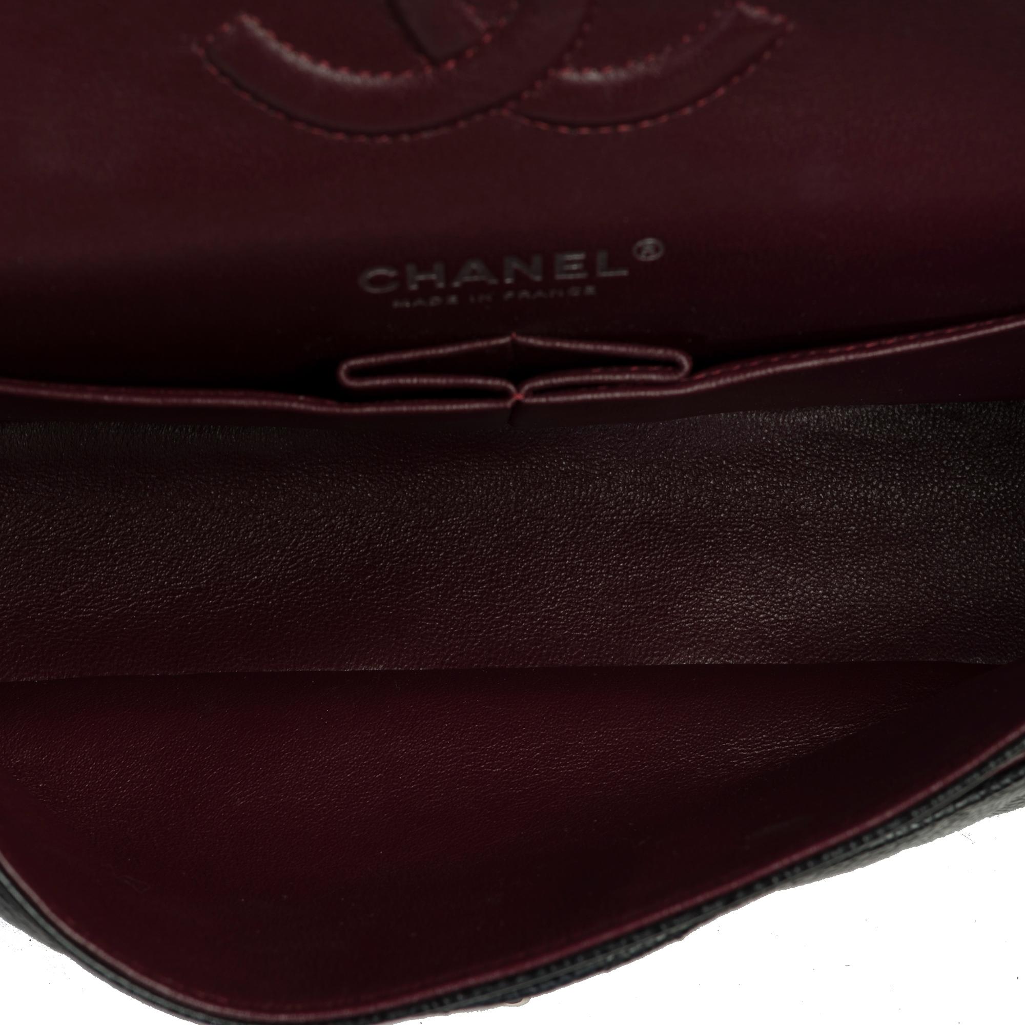 Chanel Timeless double flap shoulder bag in black Caviar quilted leather, PHW 4