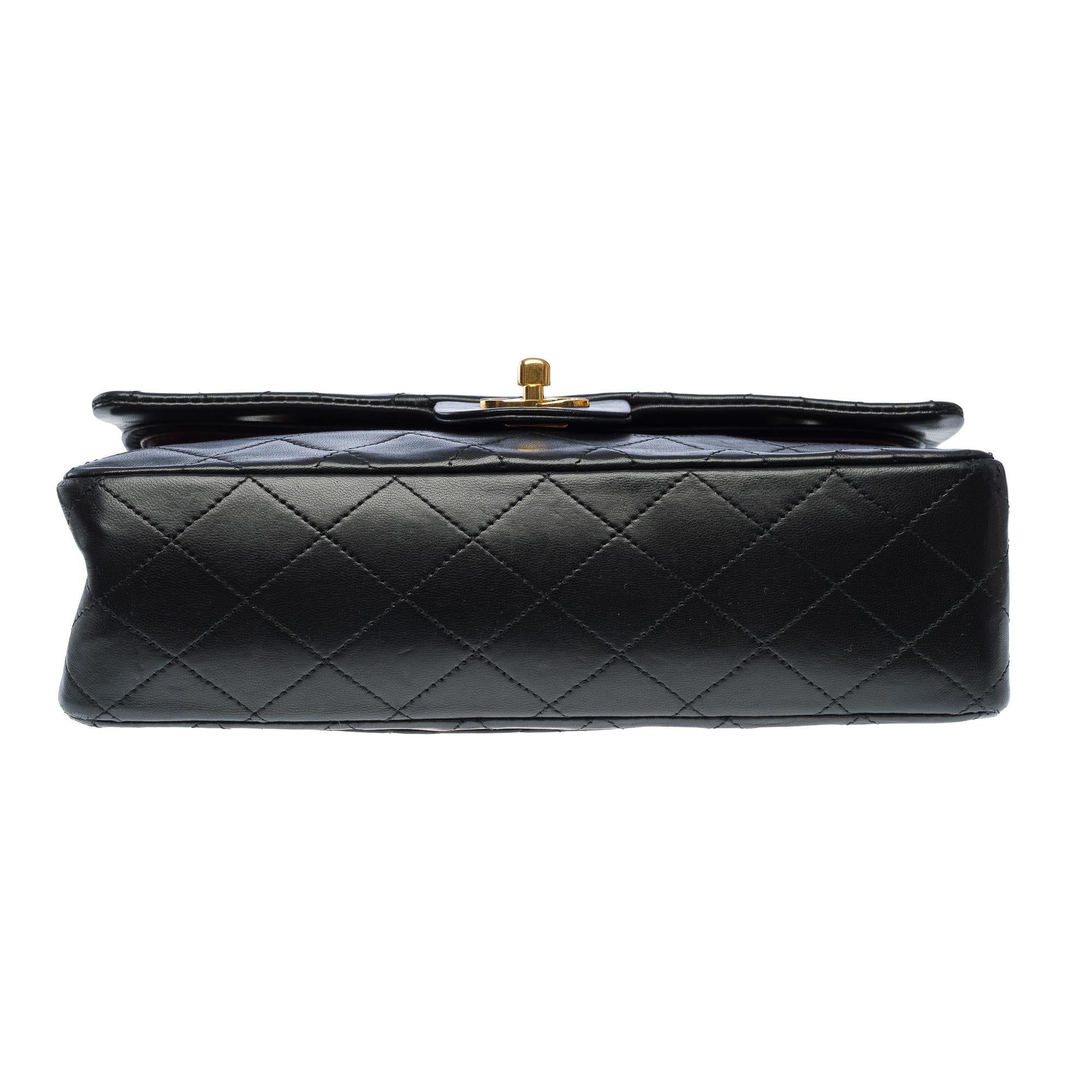 Chanel Timeless double flap shoulder bag in Black quilted lambskin leather, GHW 6