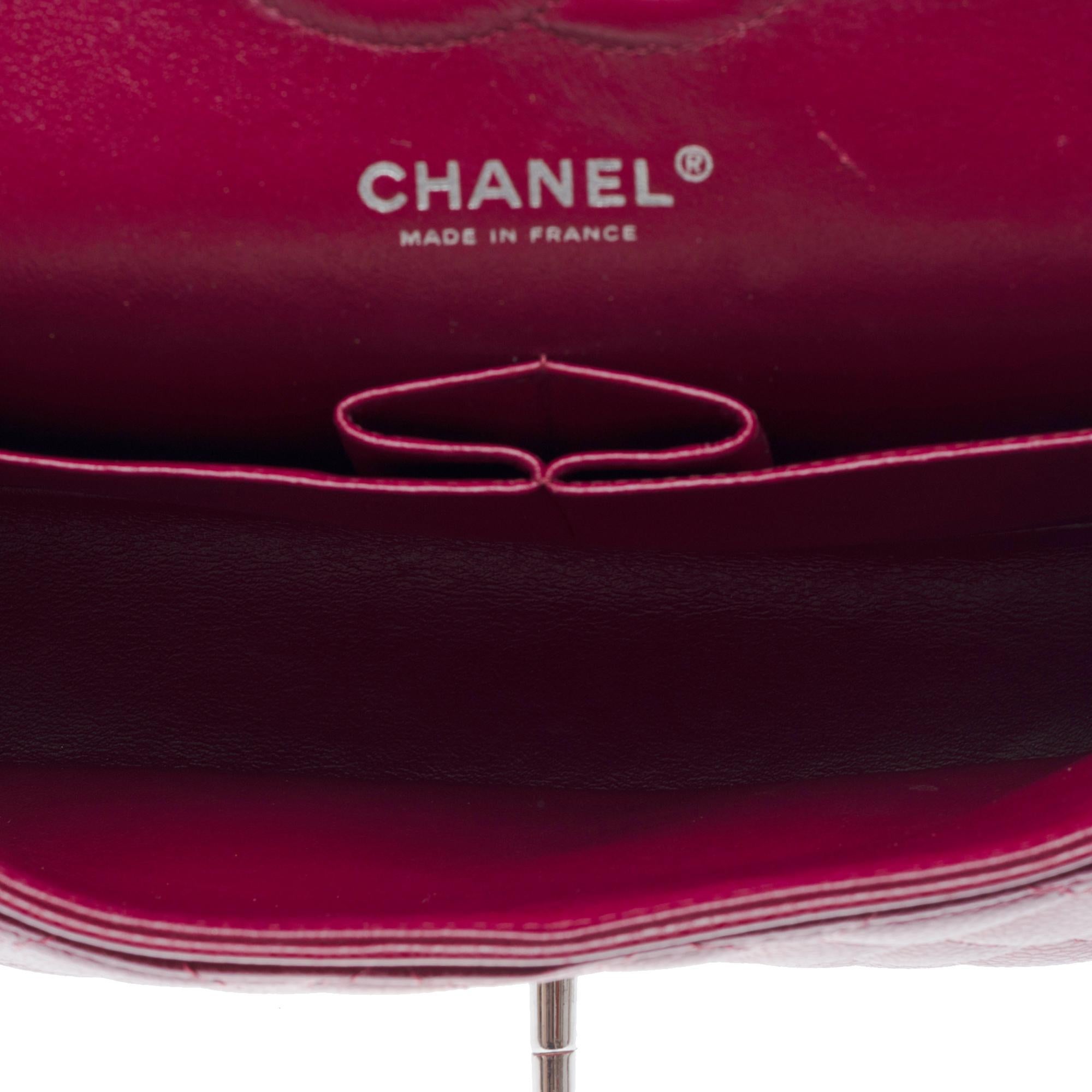Chanel Timeless double flap shoulder bag in Burgundy Caviar Quilted leather, PHW 5