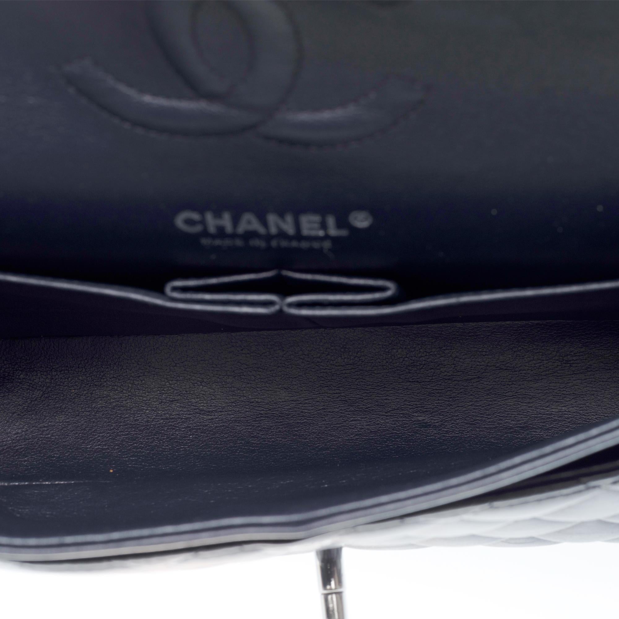 Chanel Timeless double flap shoulder bag in Navy Blue Quilted Lambskin, PHW For Sale 3