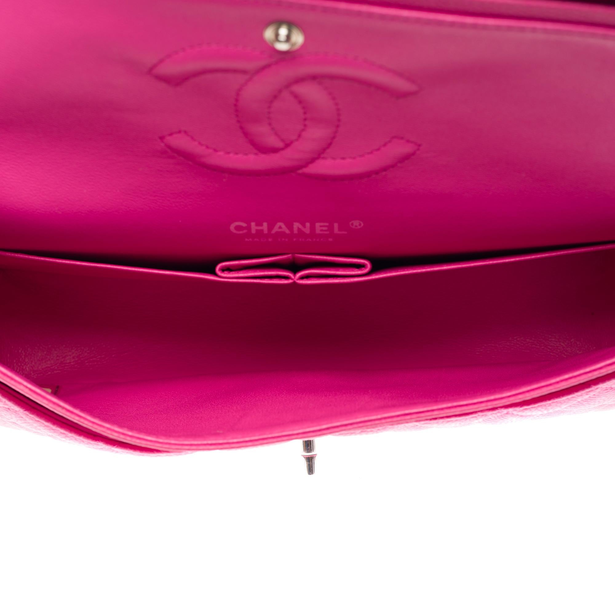 Chanel Timeless double flap shoulder bag in Pink caviar quilted leather, SHW For Sale 4