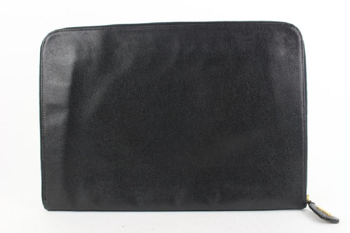 Chanel Timeless Extra Large Black Caviar CC Logo Clutch Document O-Case  1c61 4