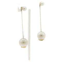 CHANEL Timeless Faux Pearls Chain Drop Earrings