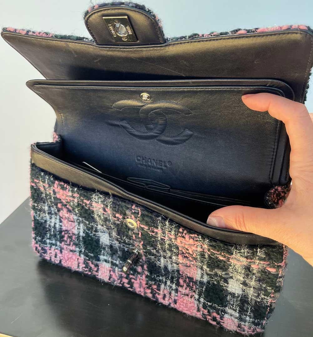CHANEL Timeless Flap Bag in Pink and Black Tweed 1