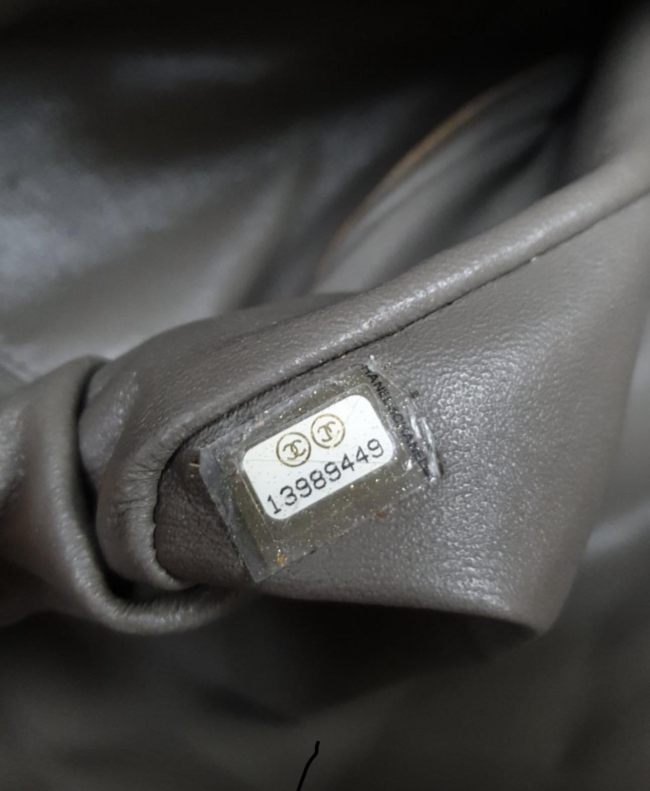 Chanel Timeless Gray Textile Maxi Jumbo 14