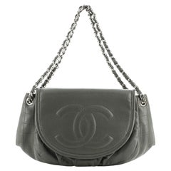 Chanel Timeless Half Moon Flap Bag Caviar Large Exterior Material: Leathe