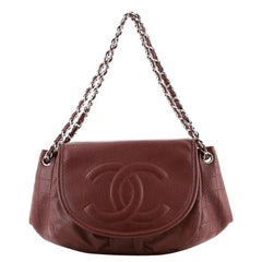 Chanel Timeless Half Moon Flap Bag Caviar Large