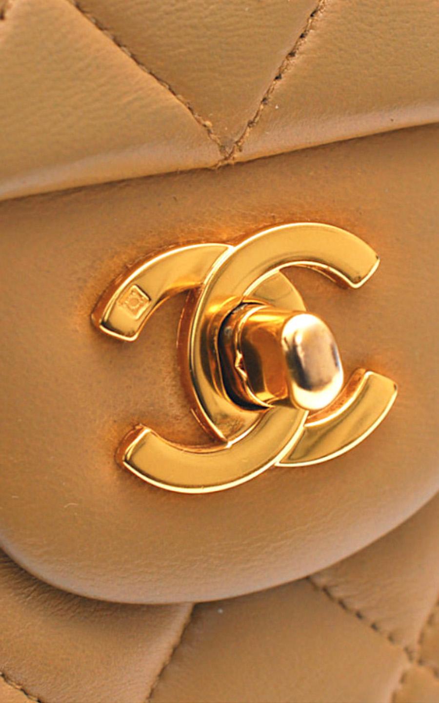 Chanel Timeless handbag in dark beige quilted leather Gold Chain  5