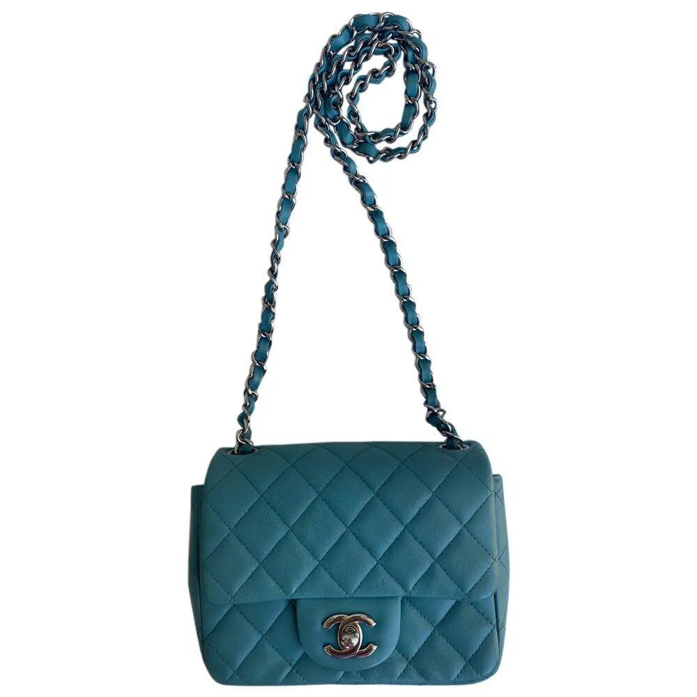 Chanel, Timeless in blue leather For Sale