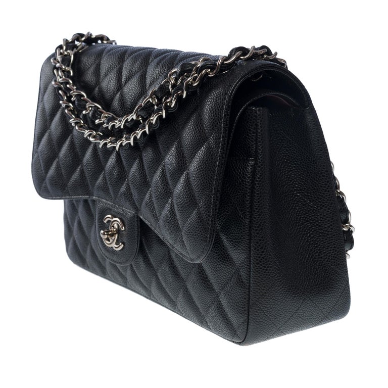 Chanel Black Quilted Lambskin Jumbo Classic Double Flap Gold Hardware, 2011  Available For Immediate Sale At Sotheby's