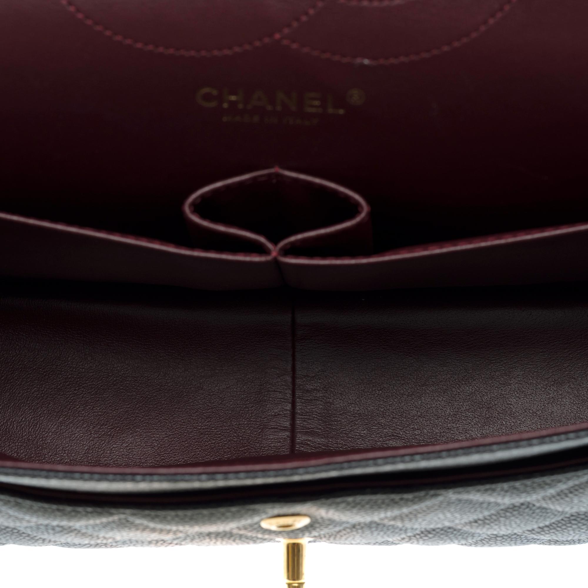 Chanel Timeless Jumbo double flap shoulder bag in Black Caviar leather , GHW 4