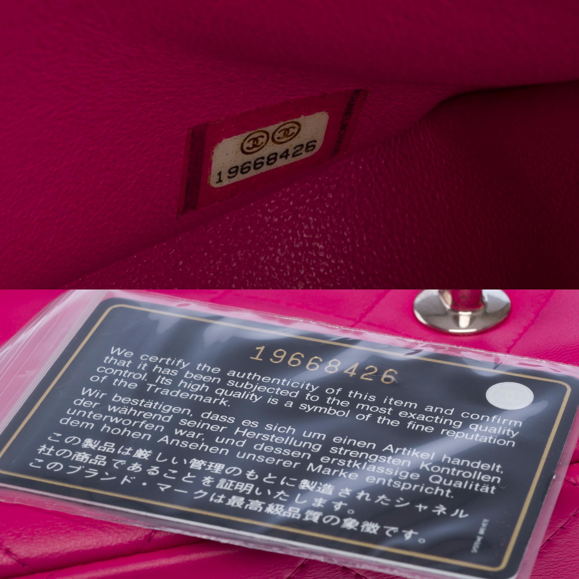 Chanel Timeless Jumbo double flap shoulder bag in quilted Pink leather , PHW For Sale 4