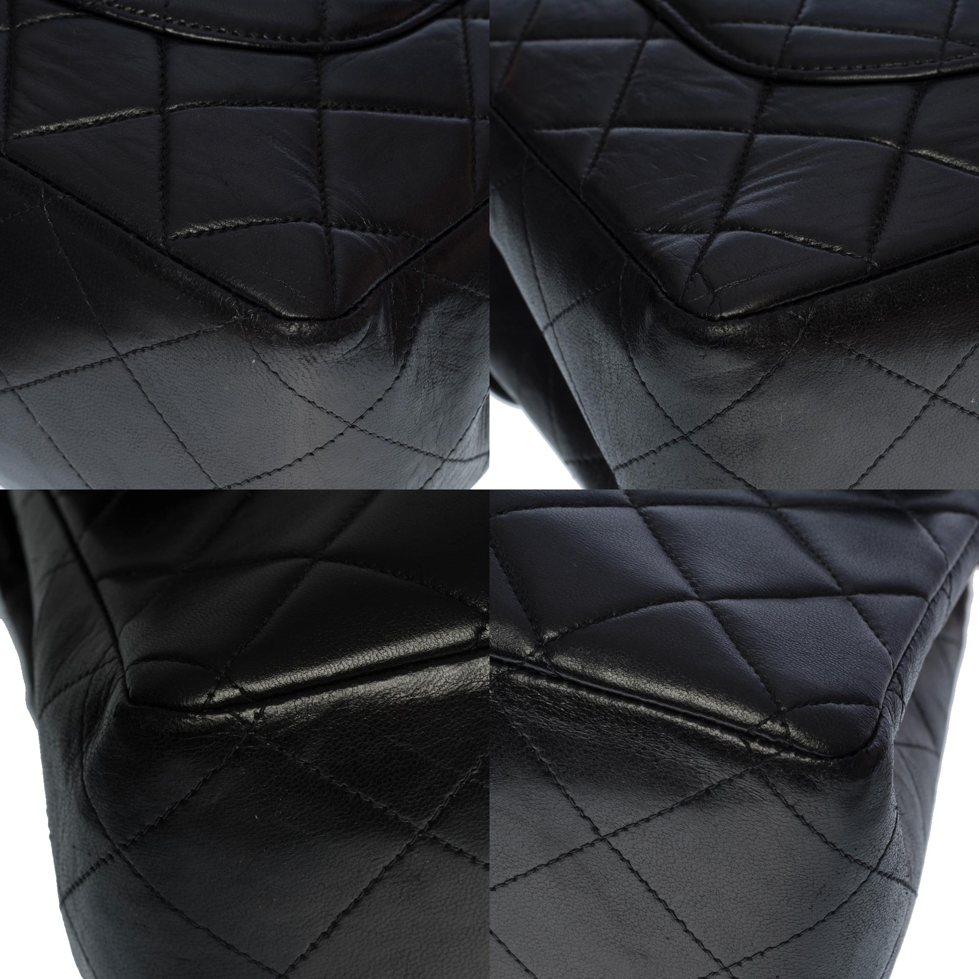 Chanel Timeless Jumbo single flap shoulder bag in black quilted lambskin, GHW 3