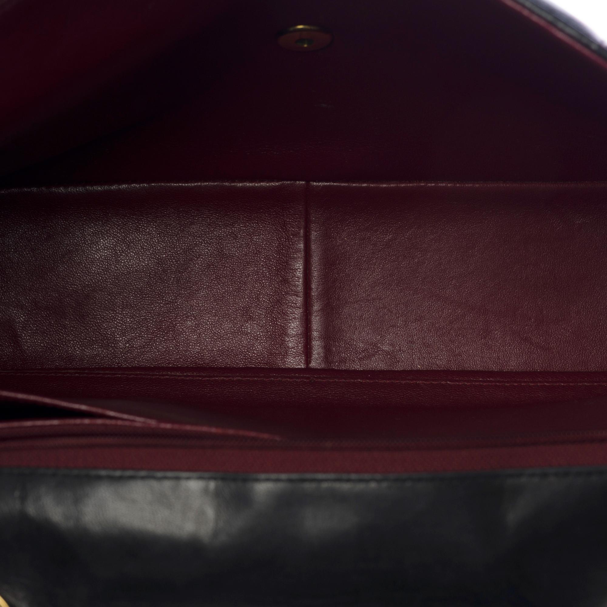 Chanel Timeless Jumbo single flap shoulder bag in black quilted lambskin, GHW For Sale 2