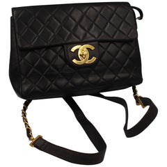 chanel brown backpack Chanel Timeless Jumbo Vintage Dark Brown Lambskin Leather Backpack