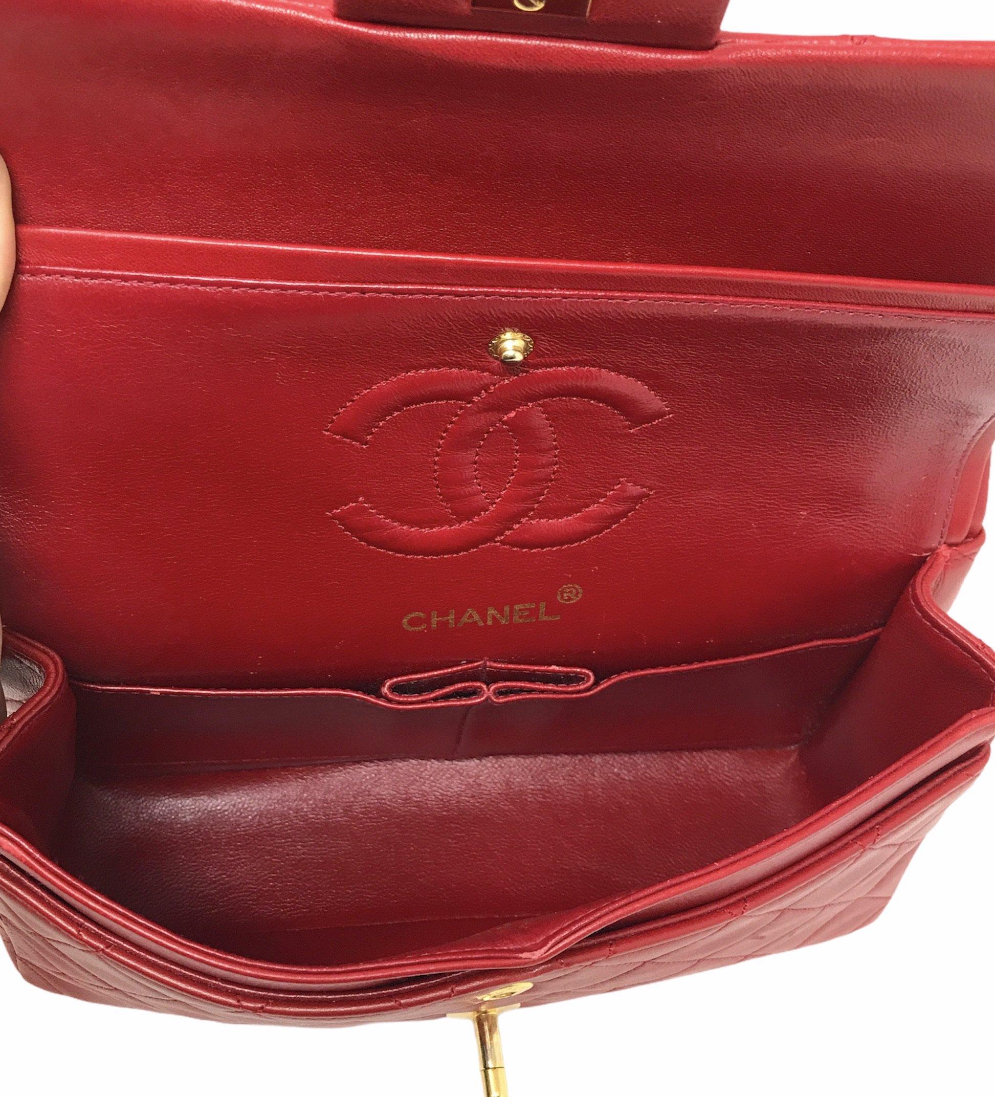 Red CHANEL Timeless Leather Bag For Sale