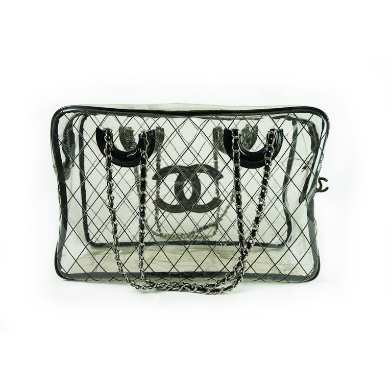 Chanel Vintage Pewter Metallic Unlimited Logo Zip Pouch – I MISS