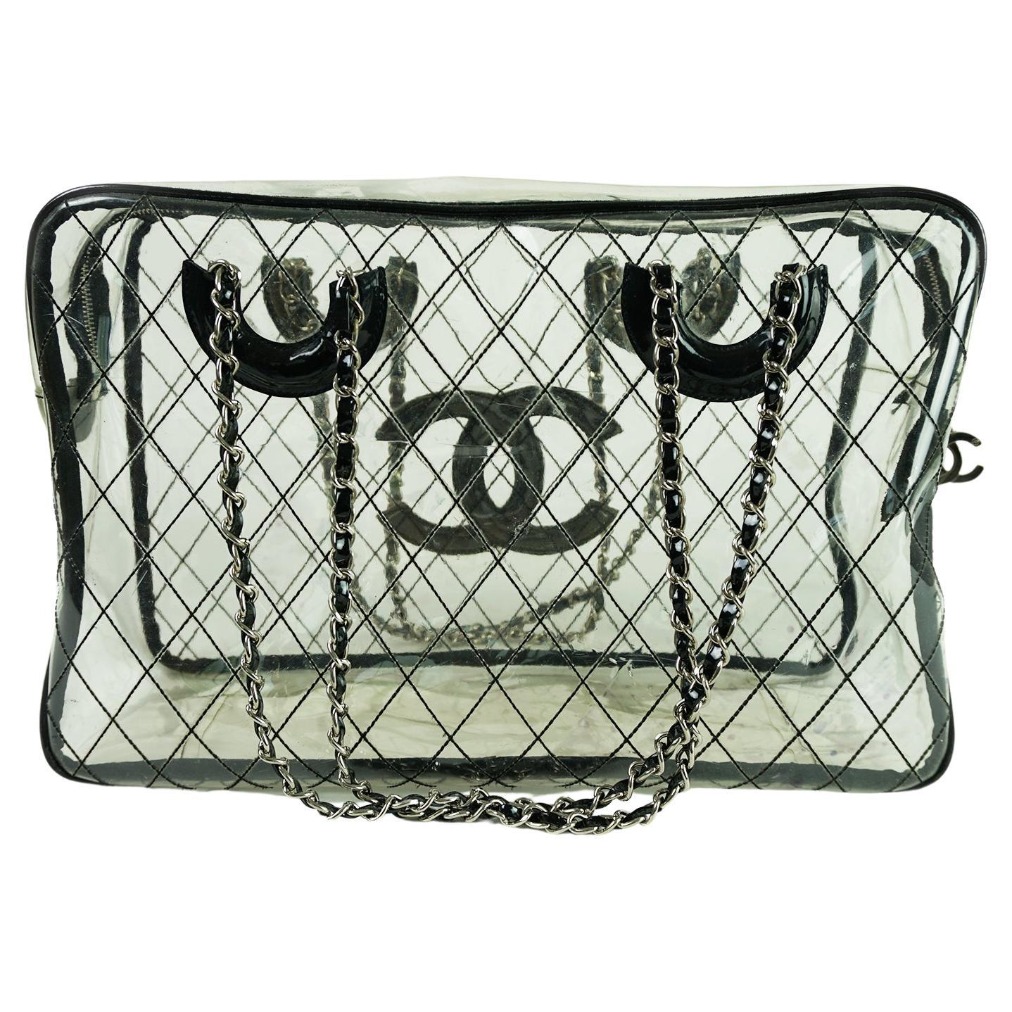 Chanel Clear Tote - 13 For Sale on 1stDibs  chanel clear tote bag, clear chanel  bag, clear chanel tote