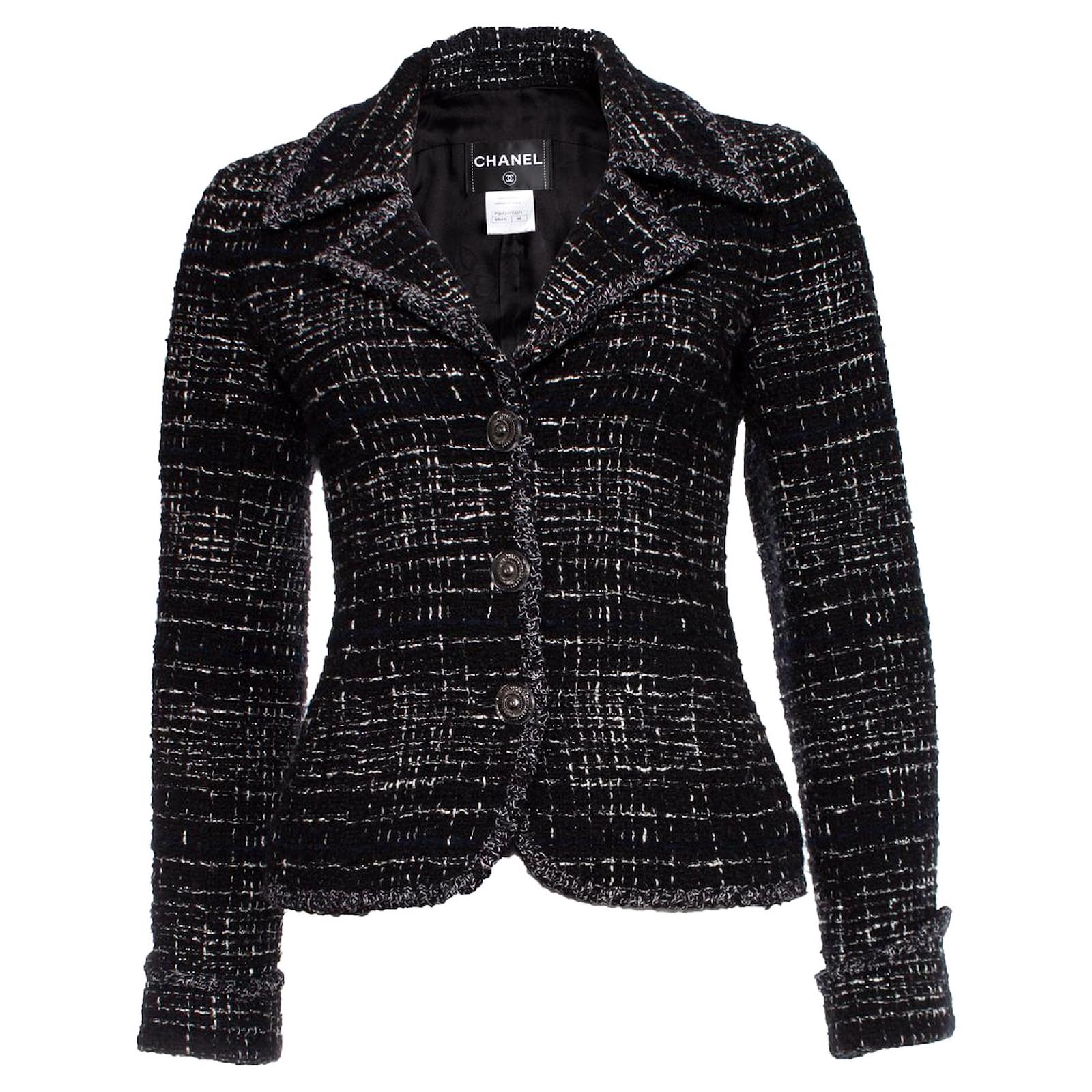 Women's or Men's Chanel Timeless Little Black Jacket with CC Buttons