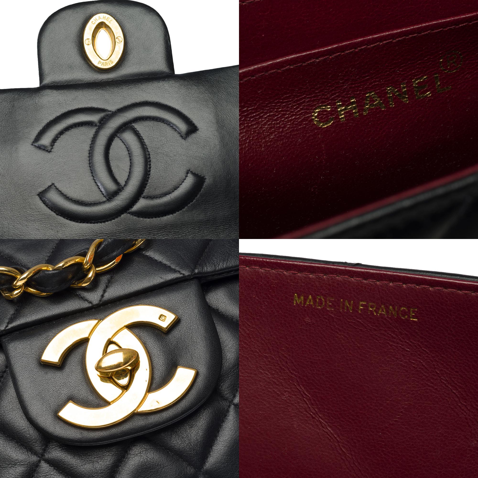 Chanel Timeless Maxi Jumbo Umhängetasche aus schwarzem gestepptem Lammfell mit Klappe, GHW im Angebot 2