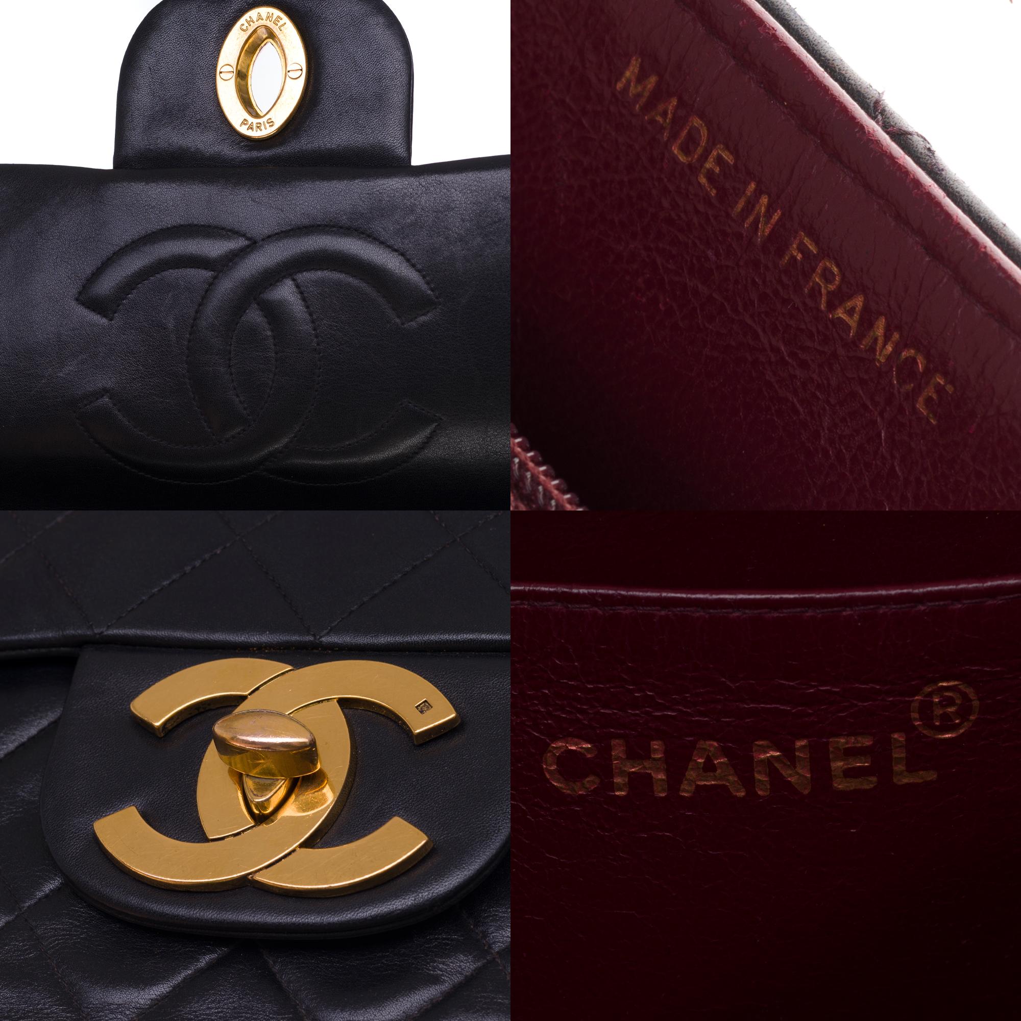 Chanel Timeless Maxi Jumbo single flap handbag in black quilted lambskin, GHW In Good Condition In Paris, IDF