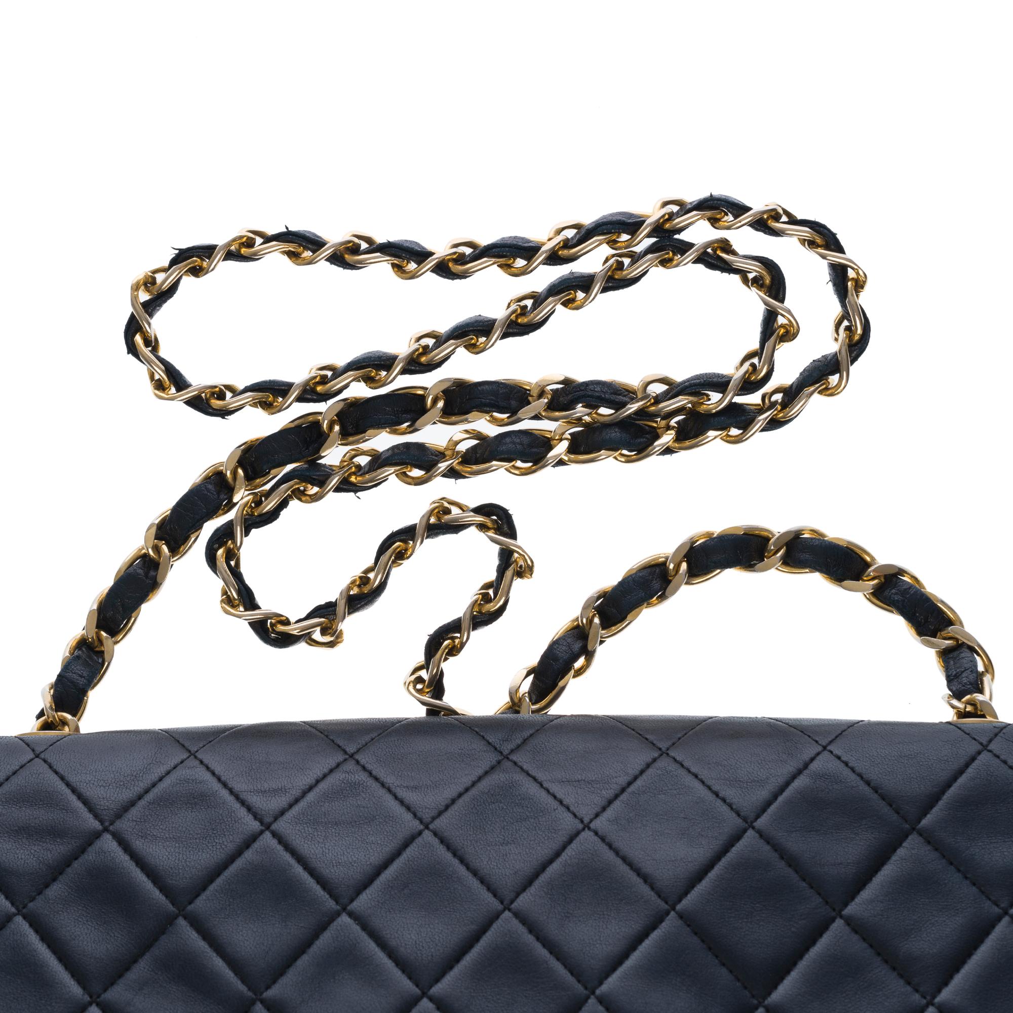 Chanel Timeless Maxi Jumbo single flap handbag in black quilted lambskin, GHW 2