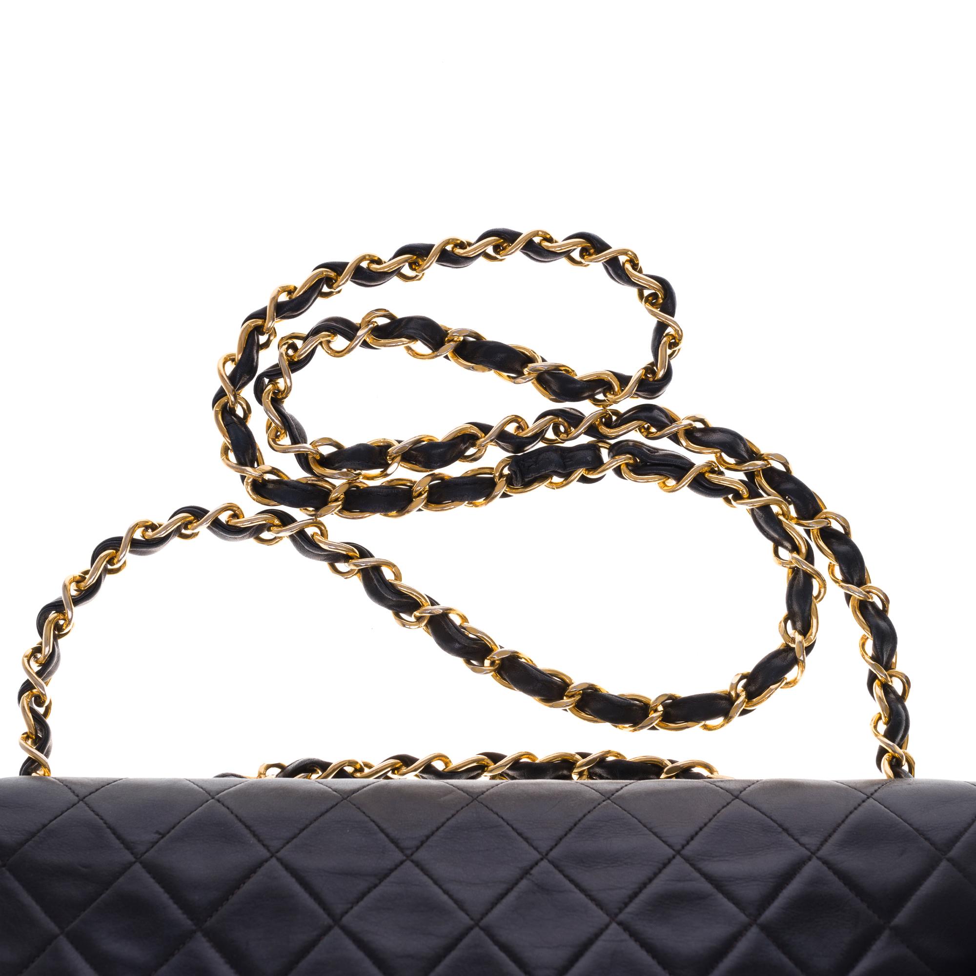 Chanel Timeless Maxi Jumbo single flap handbag in black quilted lambskin, GHW 2