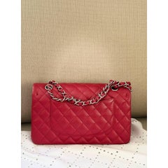 Chanel Timeless Medium 25 Red Grained Caviar Leather Flap Bag
