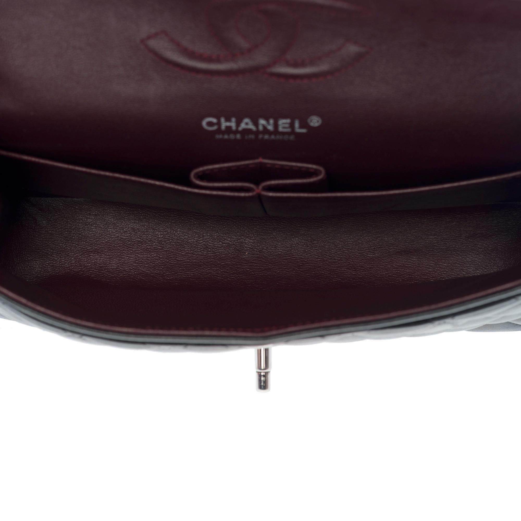 Chanel Timeless Medium 25cm double flap shoulder bag in black lambskin, SHW 4