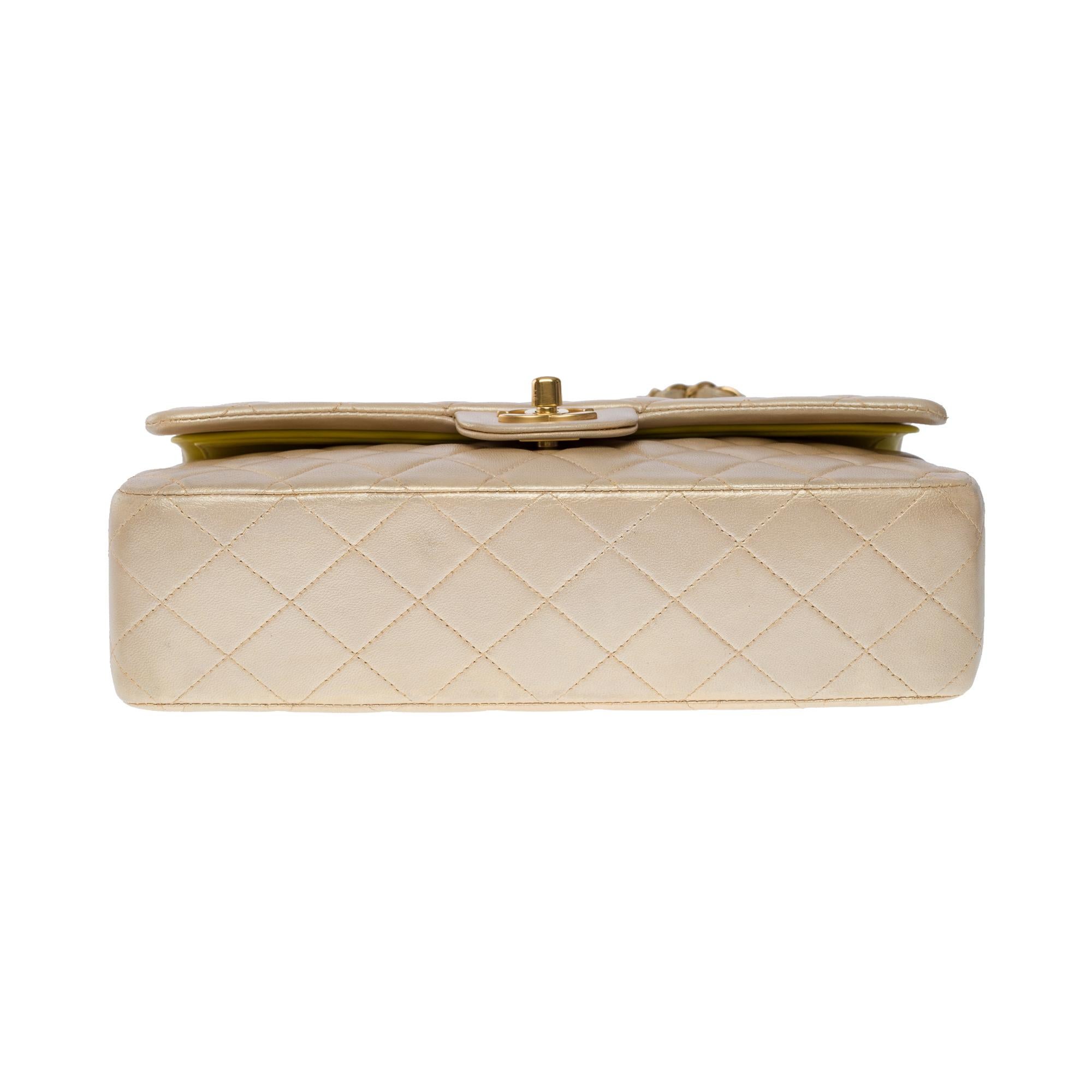 Chanel Timeless Medium double flap bag in iridescent gold quilted lambskin , GHW 6