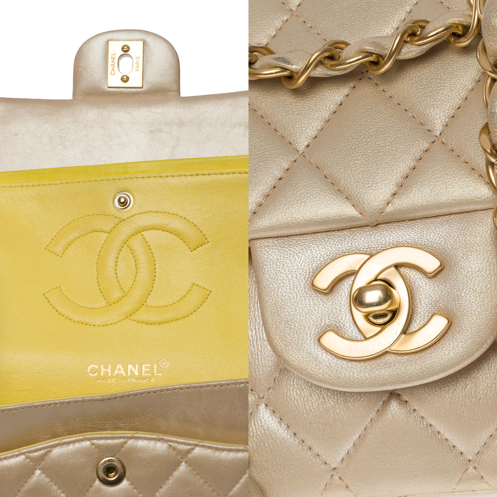 Chanel Timeless Medium double flap bag in iridescent gold quilted lambskin , GHW 2