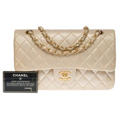 Chanel Timeless Medium double flap bag in iridescent gold quilted lambskin , GHW