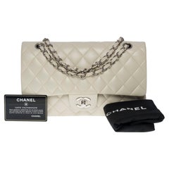 Chanel Timeless medium double flap shoulder bag in beige quilted lambskin, SHW