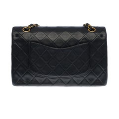 Chanel Timeless Medium double flap shoulder bag in black quilted lambskin, GHW
