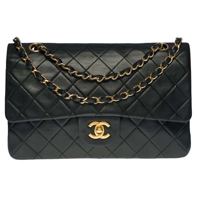 Chanel Classic shoulder bag in beige and coral quilted lambskin with ...