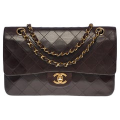 Chanel Timeless Medium double flap shoulder bag in brown quilted lambskin, GHW